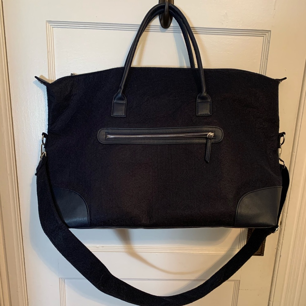 DSW Navy Felt Weekender Bag